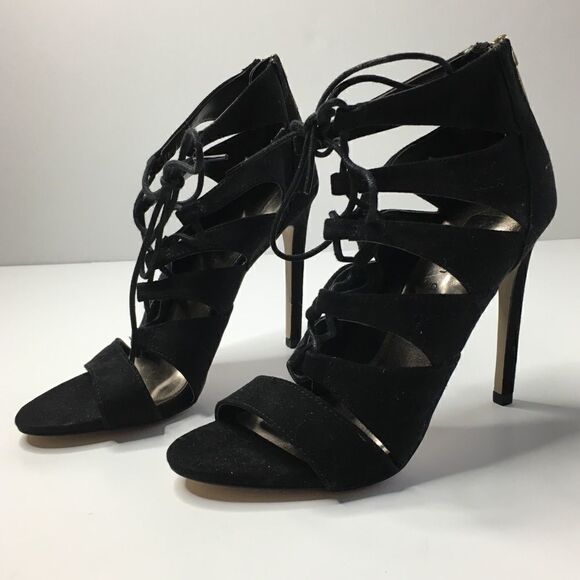 Madden Girl 6 Black Lace Heel EUC - Picture 1 of 8